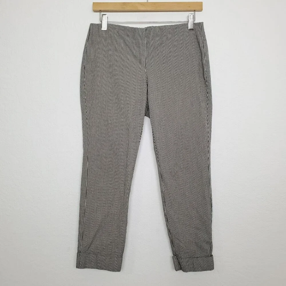 J. Jill‎ Womens Premium Bistretch Cropped Pants Size 6 Petite Checked Gingham